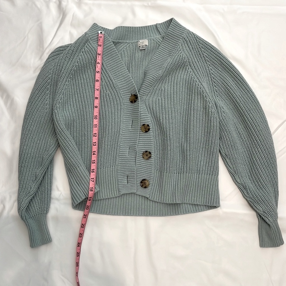 A new day blue button cardigan. Size small.